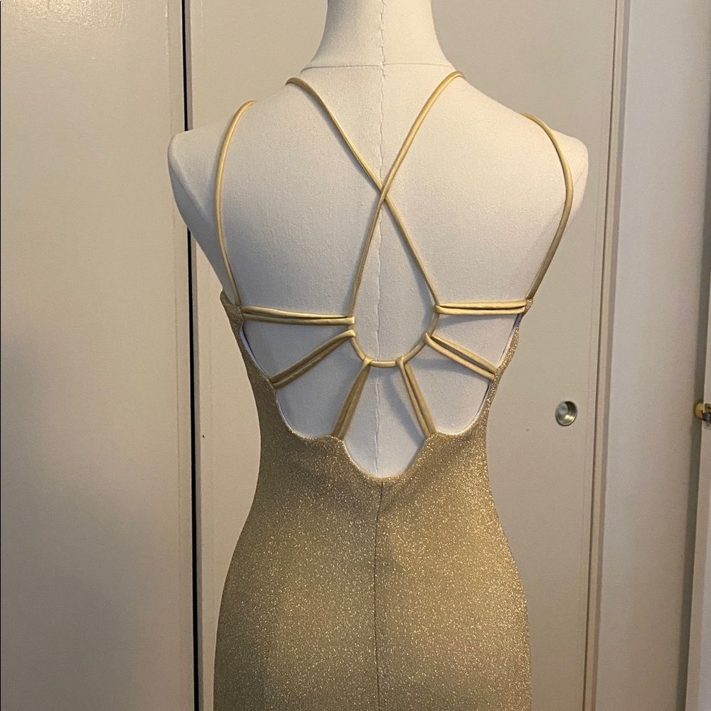 Vintage 80's / 90's Roberta Gold Maxi Dress Size Small - Picture 8 of 16